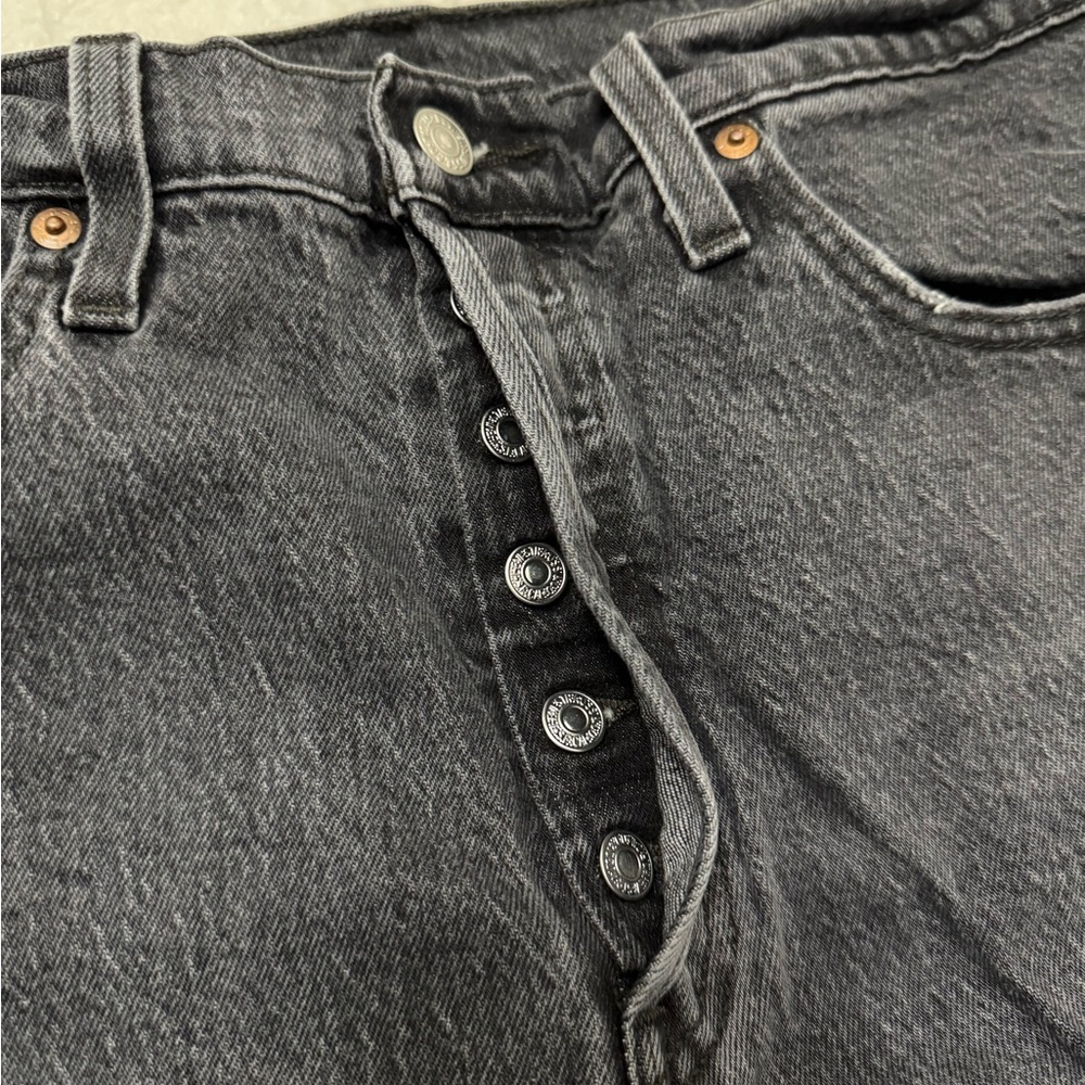 Levi’s 501 S High Rise Gray Denim Skinny Jeans - Size W32 L30 - Picture 3 of 6